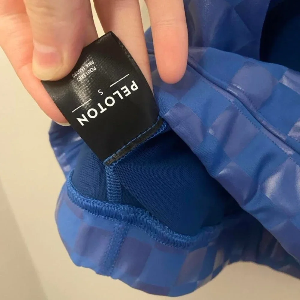 Blue Checkered Peloton Top